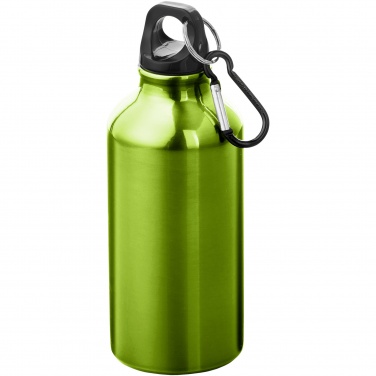 Logotrade promotional merchandise image of: Oregon 400 ml RCS certified recycled aluminium water bottle with carabiner