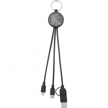 Logotrade promotional items photo of: Tecta 6-in-1 recycled plastic/bamboo charging cable with keyring
