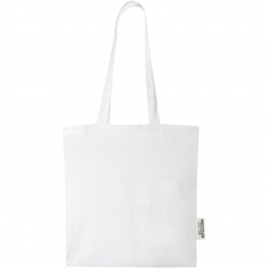 Logo trade corporate gifts image of: Madras 140 g/m2 GRS recycled cotton tote bag 7L