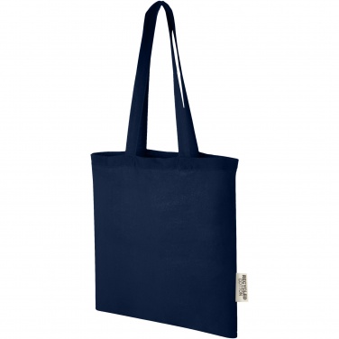 Logo trade corporate gifts picture of: Madras 140 g/m2 GRS recycled cotton tote bag 7L