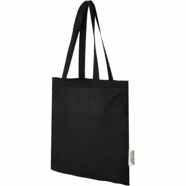 Logo trade promotional giveaways image of: Madras 140 g/m2 GRS recycled cotton tote bag 7L