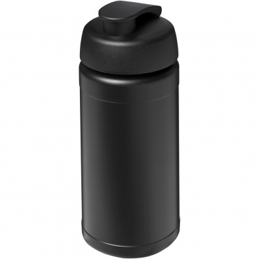 Logo trade promotional merchandise image of: Baseline 500 ml recycled sport bottle with flip lid