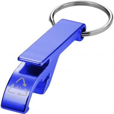 Logo trade promotional items picture of: Tao RCS recycled aluminium bottle and can opener with keychain 