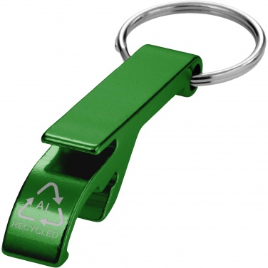 Logotrade promotional product image of: Tao RCS recycled aluminium bottle and can opener with keychain 