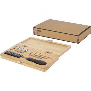 Logo trade promotional gift photo of: Rivet 19-piece bamboo/recycled plastic tool set