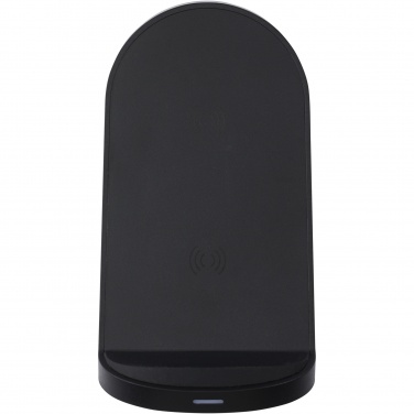 Logo trade corporate gifts image of: Loop 15W dual coil RCS recycled plastic wireless charging stand