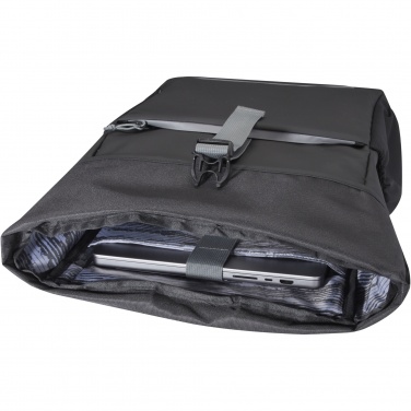 Logo trade corporate gifts image of: Aqua 15" GRS recycled water resistant roll-top bike bag 20L