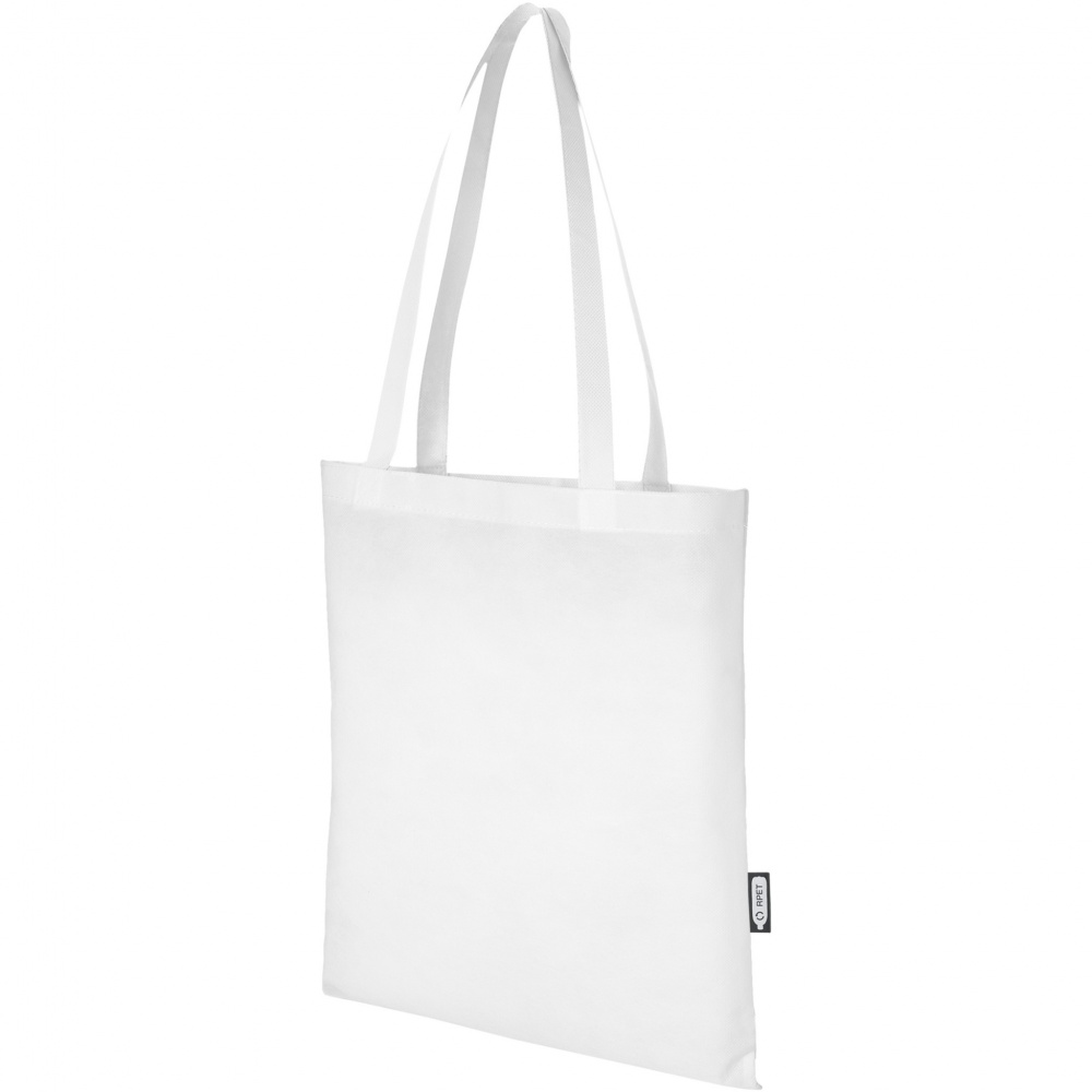 Logo trade corporate gifts image of: Zeus GRS recycled non-woven convention tote bag 6L
