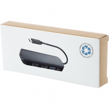 Logo trade business gift photo of: Loop RCS recycled plastic multimedia adapter USB 2.0-3.0 with HDMI port