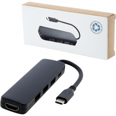 Logotrade promotional item image of: Loop RCS recycled plastic multimedia adapter USB 2.0-3.0 with HDMI port
