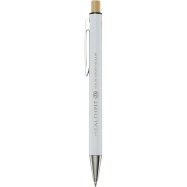 Logo trade promotional merchandise picture of: Cyrus recycled aluminium ballpoint pen (black ink)