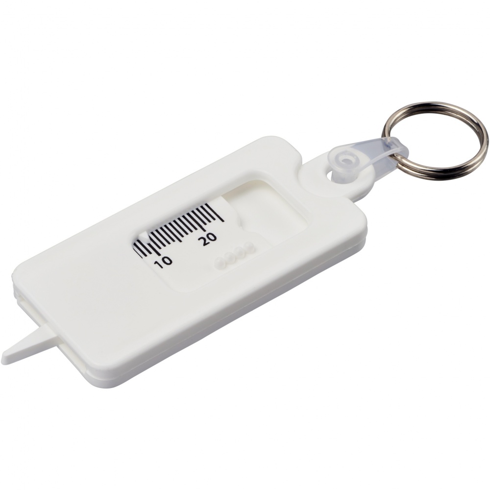 Logo trade promotional items image of: Kym recycled tyre tread check keychain