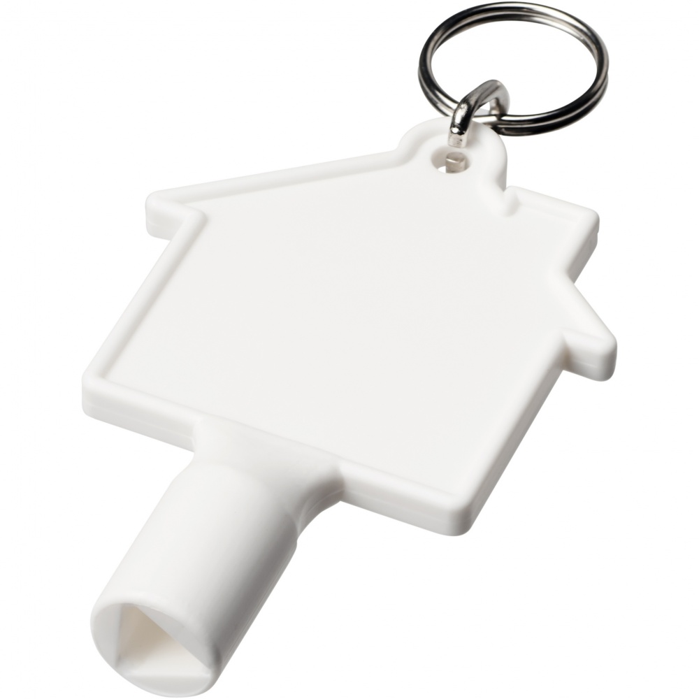 Logo trade corporate gifts picture of: Maximilian house-shaped recycled utility key keychain