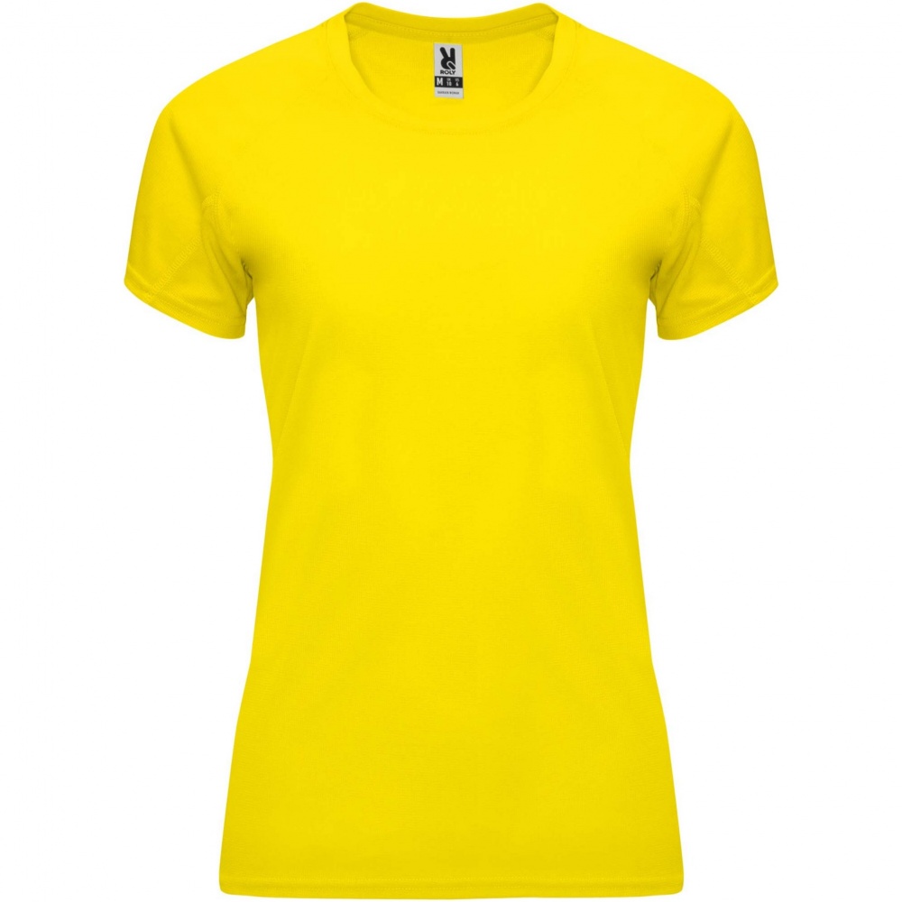 Logo trade advertising products image of: Bahrain short sleeve women's sports t-shirt