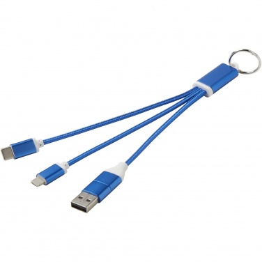 Logotrade corporate gifts photo of: Metal 4-in-1 recycled aluminium charging cable with keychain
