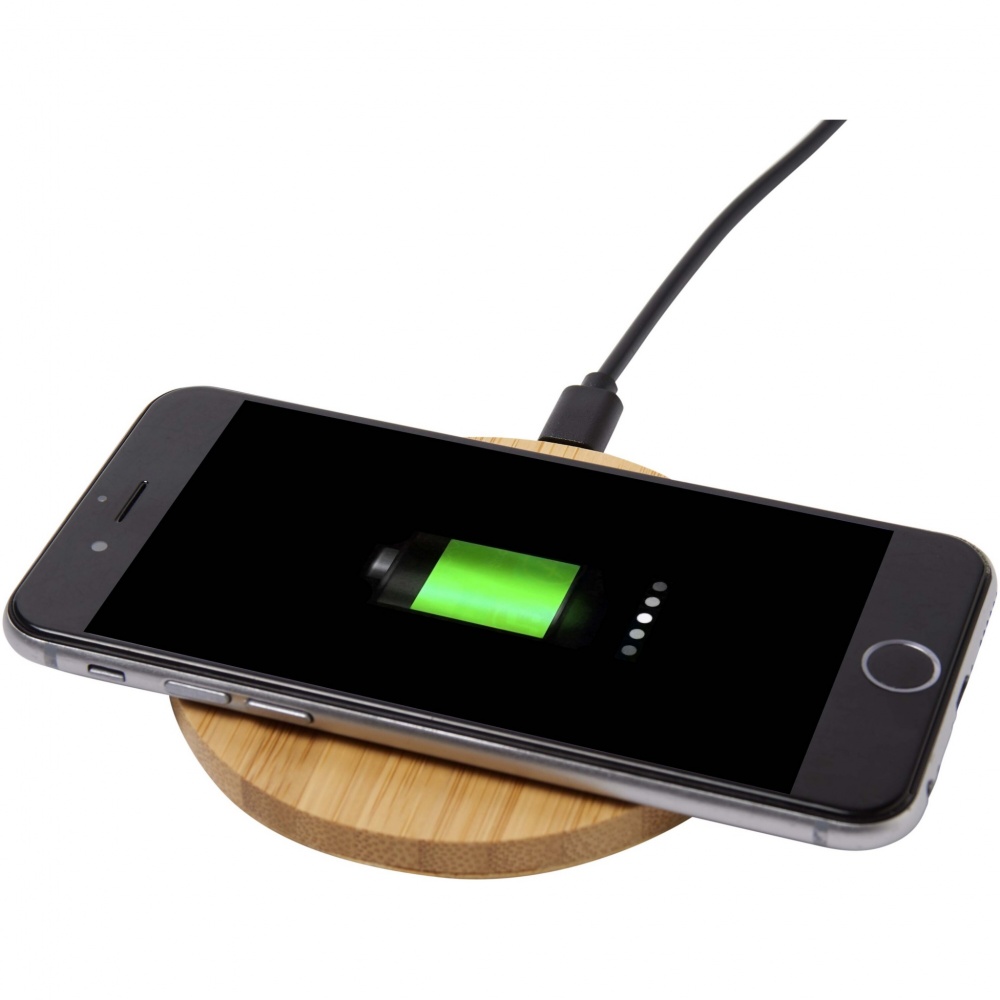 Logotrade promotional merchandise image of: Essence 15W bamboo wireless charging pad
