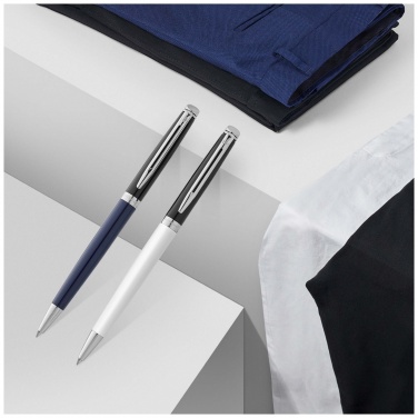 Logotrade corporate gift picture of: Hemisphere colour blocking ballpoint pen with palladium trim
