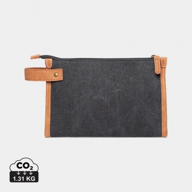 Logo trade promotional products image of: VINGA Bosler GRS recycled canvas toiletry bag