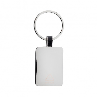 Logo trade promotional item photo of: RCS recycled zinc alloy rectangle keyring