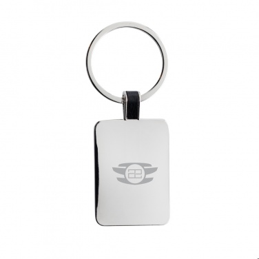 Logotrade advertising product picture of: RCS recycled zinc alloy rectangle keyring