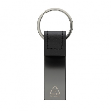 Logo trade promotional merchandise photo of: Luxury PU keychain RCS recycled zinc alloy