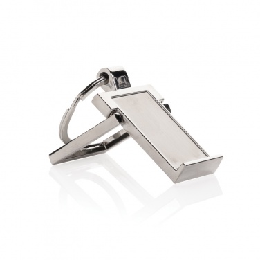 Logo trade promotional item photo of: RSC recycled zinc alloy phone stand keychain