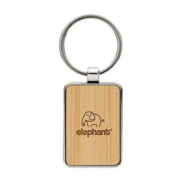 Logotrade promotional giveaways photo of: RCS recycled zinc alloy rectangle keychain with bamboo