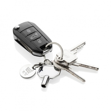 Logo trade advertising product photo of: RCS recycled zinc alloy radiator key keychain with coin