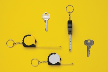 Logo trade promotional product photo of: MeasureMate RCS reycled ABS 1 meter tape keychain