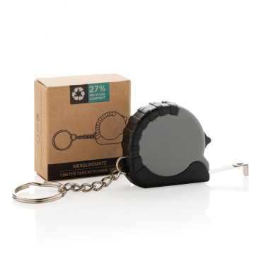 Logo trade promotional giveaways image of: MeasureMate RCS reycled ABS 1 meter tape keychain