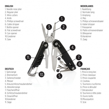 Logo trade promotional items image of: Solid multitool with carabiner
