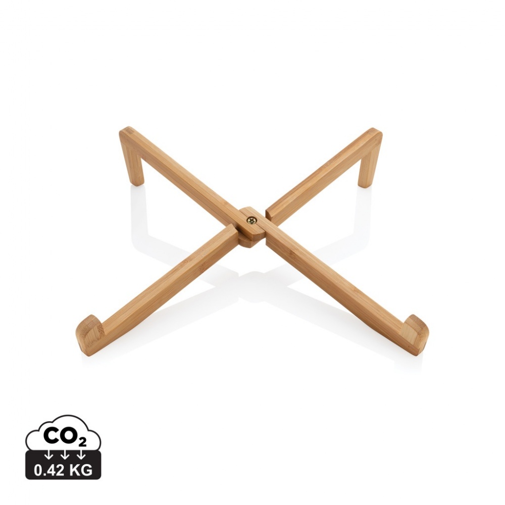 Logo trade corporate gifts image of: Bamboo portable laptop stand
