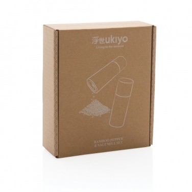 Logotrade promotional merchandise photo of: Ukiyo bamboo salt and pepper mill set