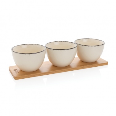 Logotrade promotional giveaways photo of: Ukiyo 3pc serving bowl set with bamboo tray