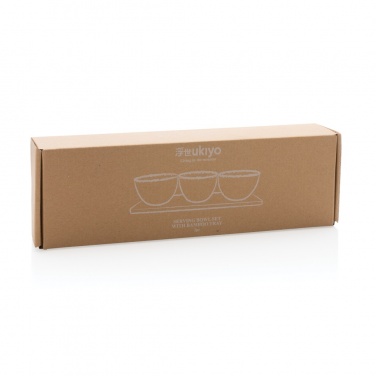 Logo trade promotional merchandise picture of: Ukiyo 3pc serving bowl set with bamboo tray