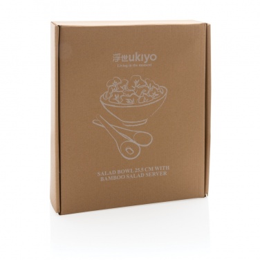 Logo trade promotional giveaways image of: Ukiyo salad bowl with bamboo salad server