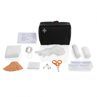 Logo trade promotional gift photo of: RCS recycled nubuck PU pouch  first aid set