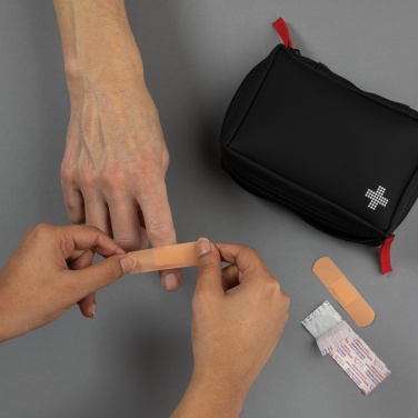 Logotrade promotional item image of: RCS recycled nubuck PU pouch  first aid set