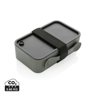 Logotrade promotional merchandise picture of: GRS recycled PP lunch box with spork