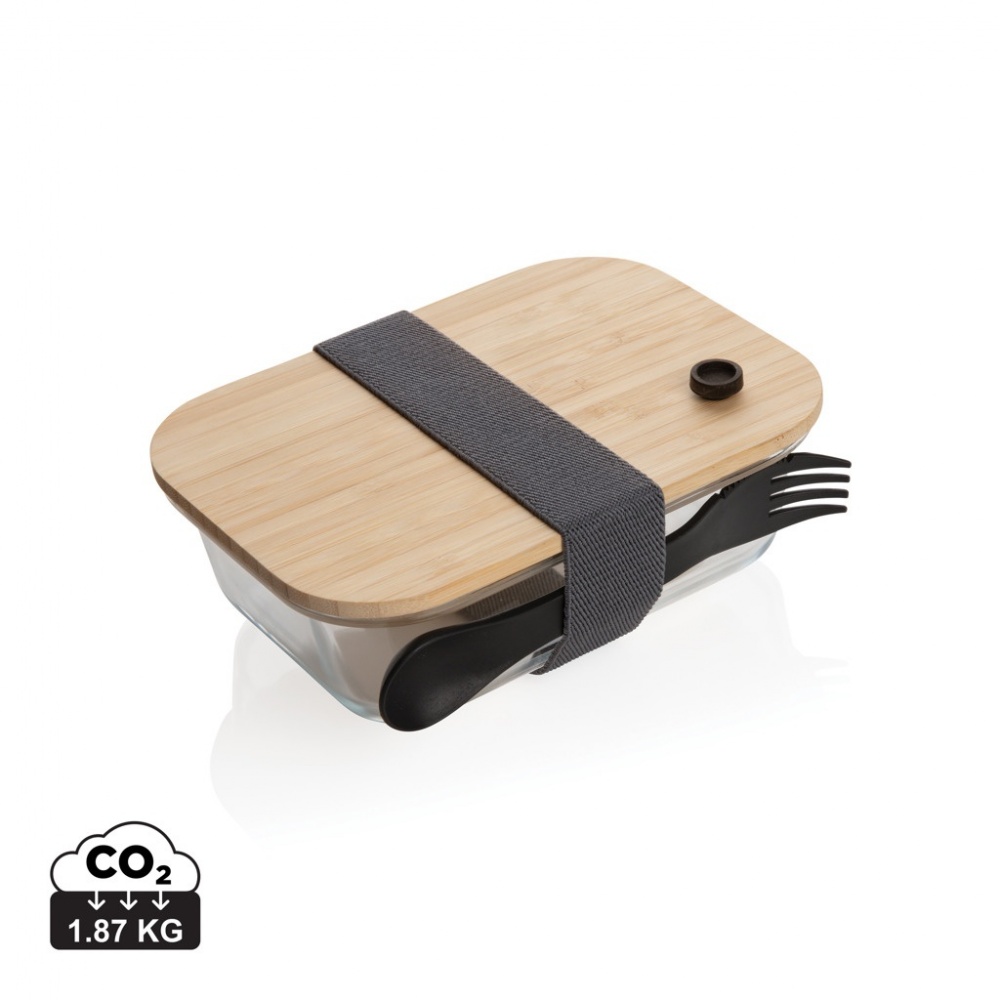 Logo trade promotional merchandise photo of: Glass lunchbox with bamboo lid