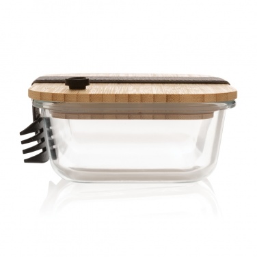 Logo trade promotional giveaway photo of: Glass lunchbox with bamboo lid