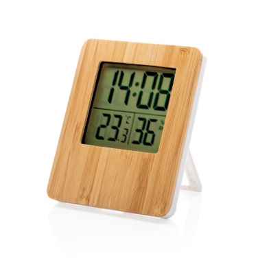 Logo trade business gifts image of: Bamboo weather station