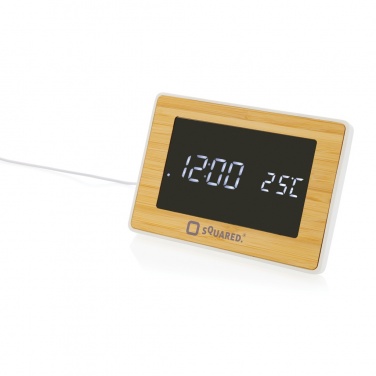 Logotrade promotional gifts photo of: Utah RCS recycled plastic and bamboo LED clock