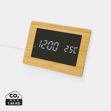 Logotrade business gifts photo of: Utah RCS recycled plastic and bamboo LED clock