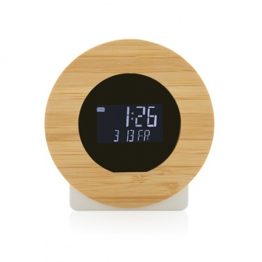 Logotrade promotional gift image of: Utah RCS rplastic and bamboo LCD desk clock