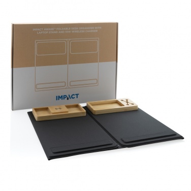 Logotrade promotional gift picture of: Impact AWARE RPET Foldable desk organizer with laptop stand