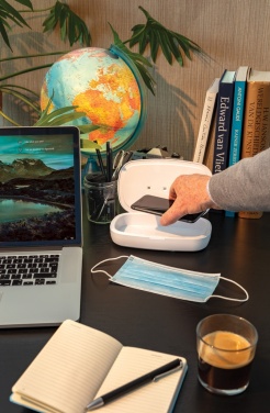Logotrade advertising products photo of: UV-C steriliser box with 5W wireless charger