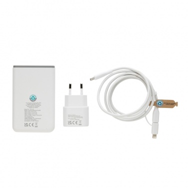 Logo trade promotional item photo of: Surge RCS recyled PET 20W type C 3 pcs charging set