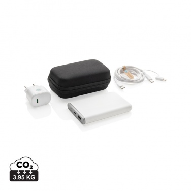 Logo trade corporate gifts picture of: Surge RCS recyled PET 20W type C 3 pcs charging set
