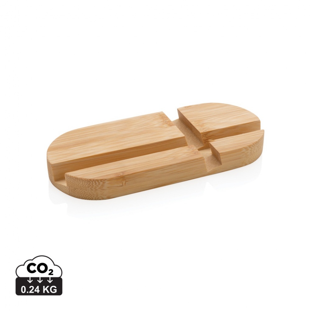 Logo trade business gift photo of: Bamboo tablet and phone holder